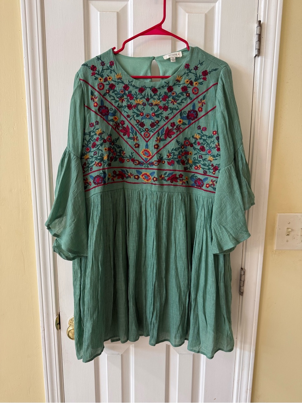 Umgee Embroidered Sage Green Boho Tunic